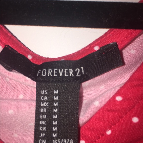 NWOT Forever 21 red and white polka-dotted top - Picture 2 of 2